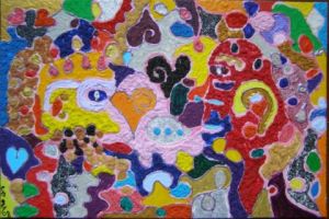 Peinture de Bleuclaire: Colors of love