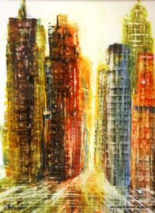 Peinture de Bruno MONTONI: vision urbaine