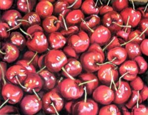 Peinture de Nathalie Dubreucq: Les Cerises