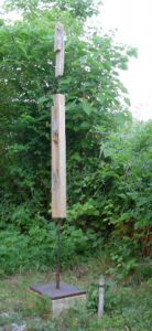 Sculpture de pierre carcauzon: Exodus 2 serie dans le Jardin de sculptures 2013