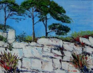 Peinture de MARIE-THERESE VION: Les rochers blancs