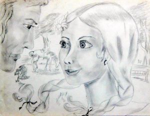 Peinture de Armand Evelyne : amoureux d'antan