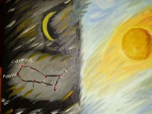 Peinture de drallih: gemeaux nuit et jour