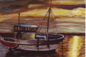 Peinture de philippe lavigogne: crepuscule marin