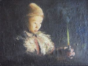Peinture de als: ENFANT A LA BOUGIE