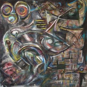 Peinture de Boris Lugan: RED FISH FLEXION