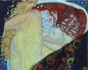 Peinture de Paule Brajkovic: la danaé d'August