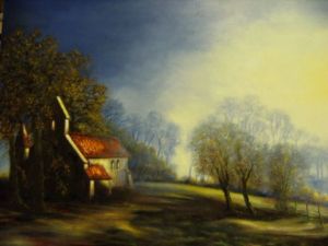 Peinture de Jacques-Henry Lagranges: petit matin en Gascogne