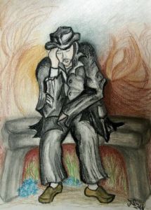 Peinture de JACQUELINE SARAH UZAN: l'attente