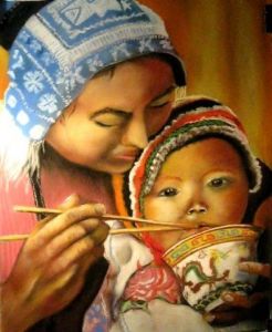 Oeuvre de MARIE CLAUDE RAMAIN: la mère et l'enfant