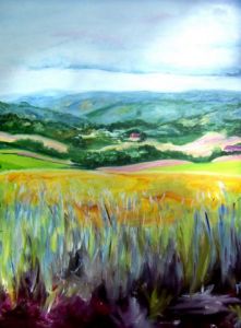 Peinture de Martine Bach: Entre brume et soleil