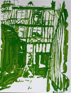 Peinture de Bruno Avril : Rue des Chanoines II Rouen 