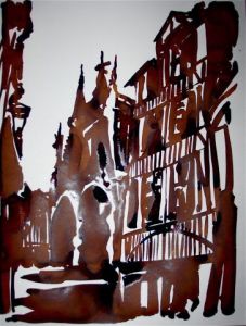 Peinture de Bruno Avril : Rue Malpalu Rouen 