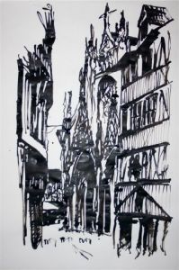 Peinture de Bruno Avril : Rue Malpalu Rouen 