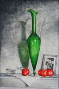 Peinture de Virginie Hery: CARPE DIEM ou nature morte aux tomates