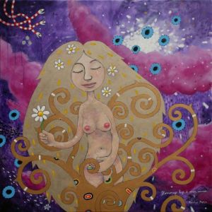 Peinture de Nicolas Petit: Hommage lige à mon aimée.