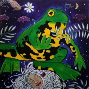 Peinture de Nicolas Petit: Sonneur nocturne pour princesse endormie.