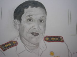 Dessin de Catherine FALIZE: Le  Commandant  