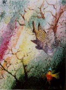 Peinture de Claudine Friant: Rencontre mystérieuse