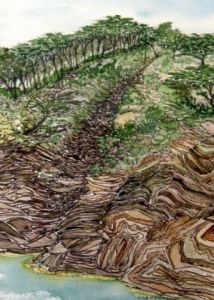 Peinture de ALAIN FAURE: SENTIER DU LITTORAL