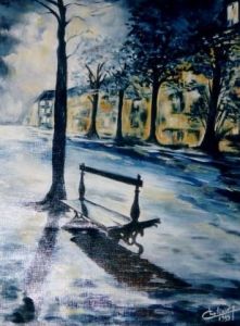 Peinture de janine chetivet: Le Banc