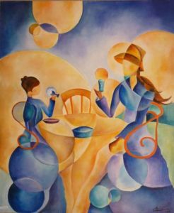 Peinture de janine chetivet: Le Thé