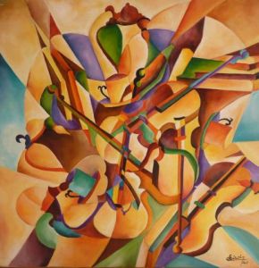 Peinture de janine chetivet: Les Violons