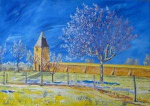 Peinture de olivier laplace: tableau toulouse place dupuy halle aux grains