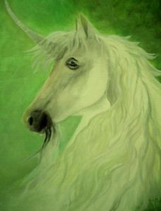 Peinture de Brigitte De Pooter: Licorne