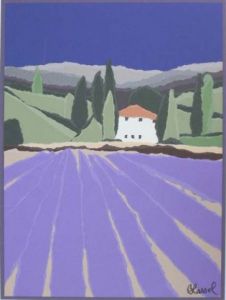 Collage de Fabrice BLASSEL: Lavande à Saint-Remèze