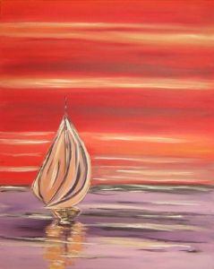 Peinture de PLUME NATHALIE MAISONNEUVE: Calme plat