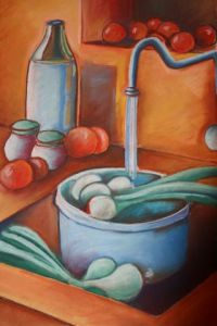 Dessin de D LE MARECHAL: Oignons et tomates