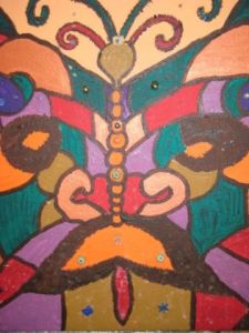 Peinture de Carole Bacaicoa: papillon vole