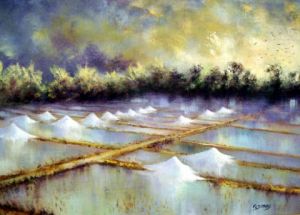 Peinture de robert donas: Marais salants