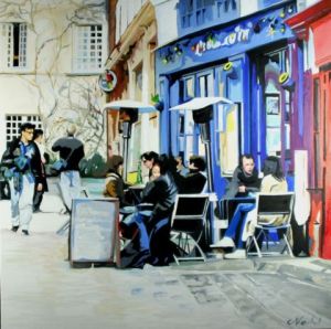 Peinture de CLOTILDE NADEL: st gervais bleu