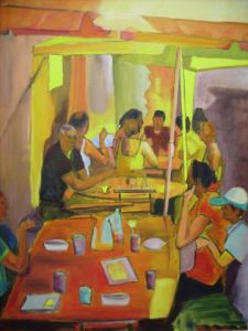 Peinture de adam brigitte: sous les parasols