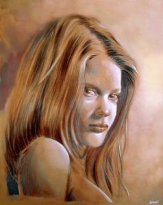 Dessin de Alain Barat: Femme aux cheveux fauves