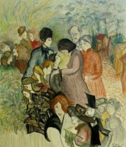 Peinture de JACQUELINE SARAH UZAN: AU  PARC