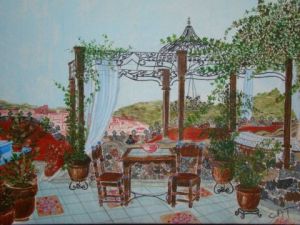 Peinture de Catherine James: Chefchaouen