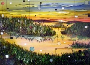 Peinture de ALAIN FAURE: QUIETUDE DU MARAIS