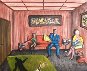 Peinture de LAFFITTE Jacky: Salle d'attente