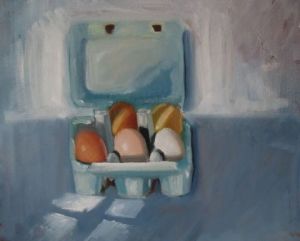 Peinture de MONIQUE SHAW: La boite d'oeuf