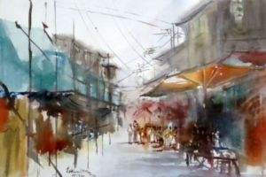 Peinture de Thaline : Scène de vie N° 7 