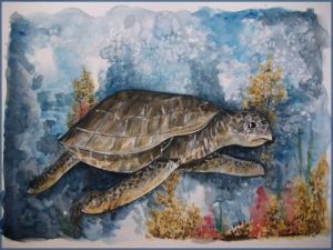 Peinture de valerie CROCHARD: tortue de mer