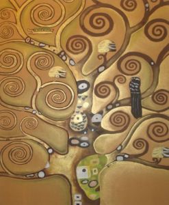 Peinture de Manelle: Mon arbre de vie selon Klimt