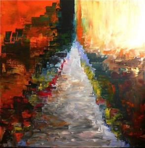 Peinture de LEPRIN: SUR LA ROUTE ( GALERIE ROUGE CARMIN PARIS)