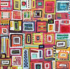 Peinture de MURIEL AUSTRUY: CARRES COLORES