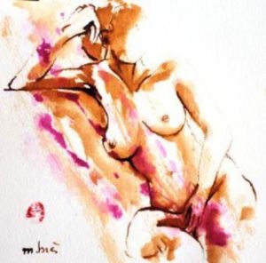 Dessin de Monick Bres : Pensive