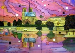 Peinture de ALAIN FAURE: LA DAME DE LA SEINE