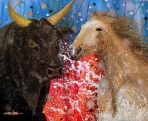 Peinture de ALAIN FAURE: CAMARGUE SAUVAGE